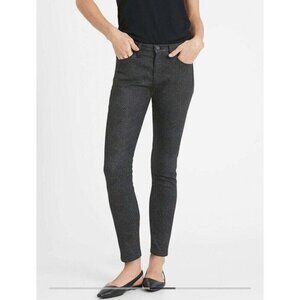 Banana Republic Women‎ Black Pants Size 32R Phyton Print Skinny Mid Rise Stretch